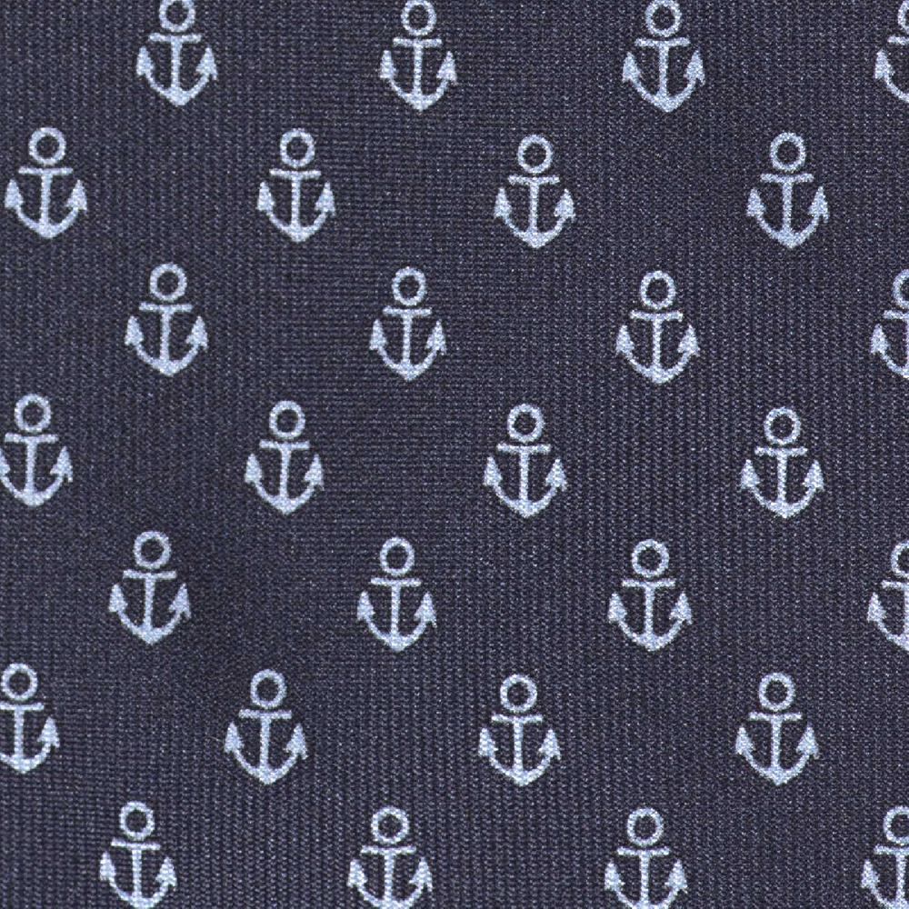 Rubinacci Cravatta in twill di seta con stampa ancora azzurra Acquista Ora