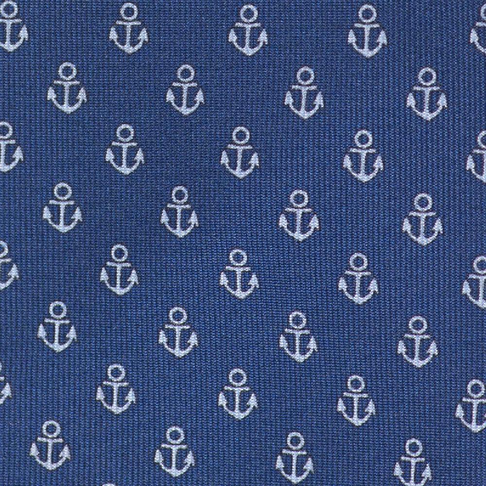 Rubinacci Cravatta in twill di seta con stampa ancora celeste Consegna Veloce