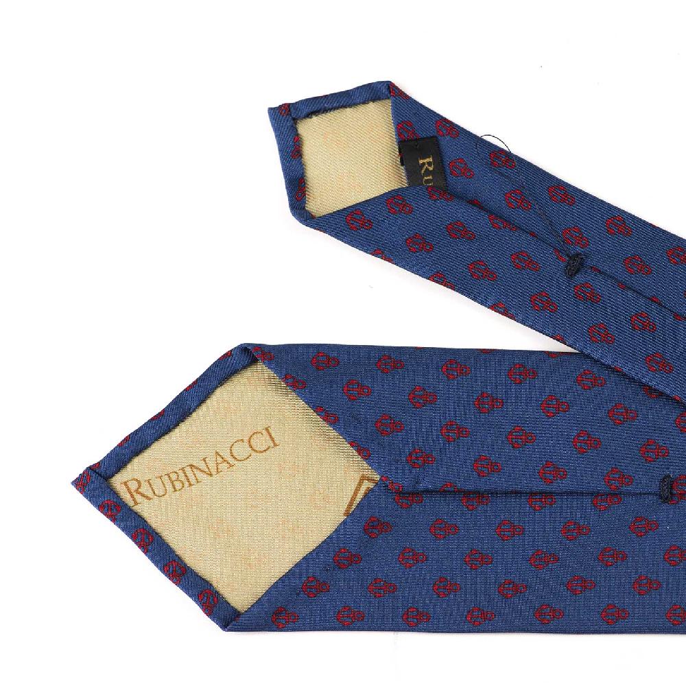 Rubinacci Cravatta in twill di seta con stampa ancora rossa Fino Al -60%