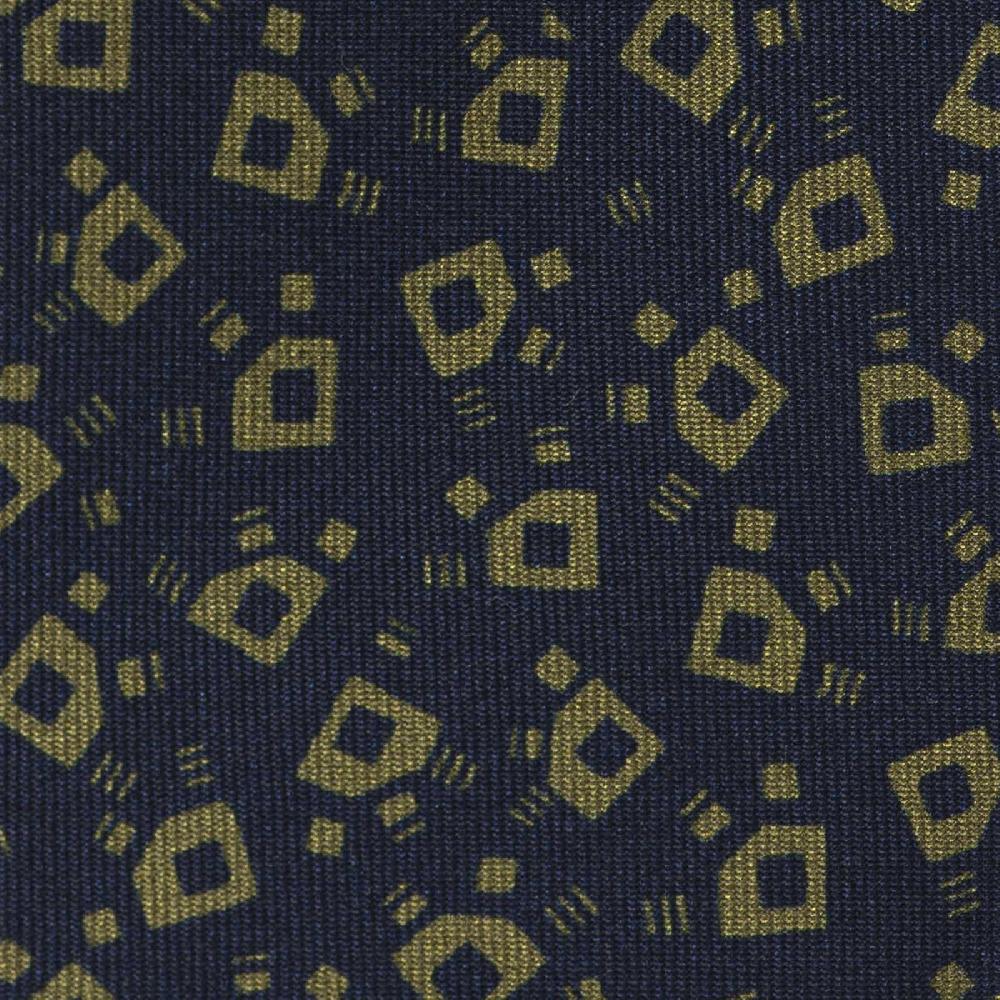 Rubinacci Cravatta in twill di seta navy blu con stampa geometrica Affare Del Giorno