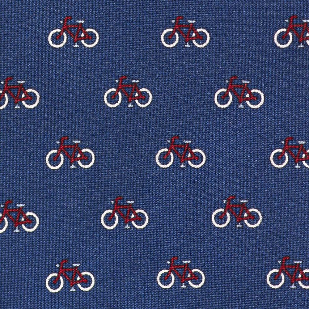 Rubinacci Cravatta in twill di seta con stampa bicicletta rossa Sottocosto