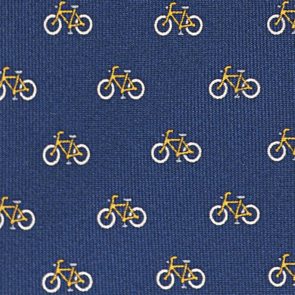 Rubinacci Cravatta in twill di seta con stampa bicicletta gialla Convenienza