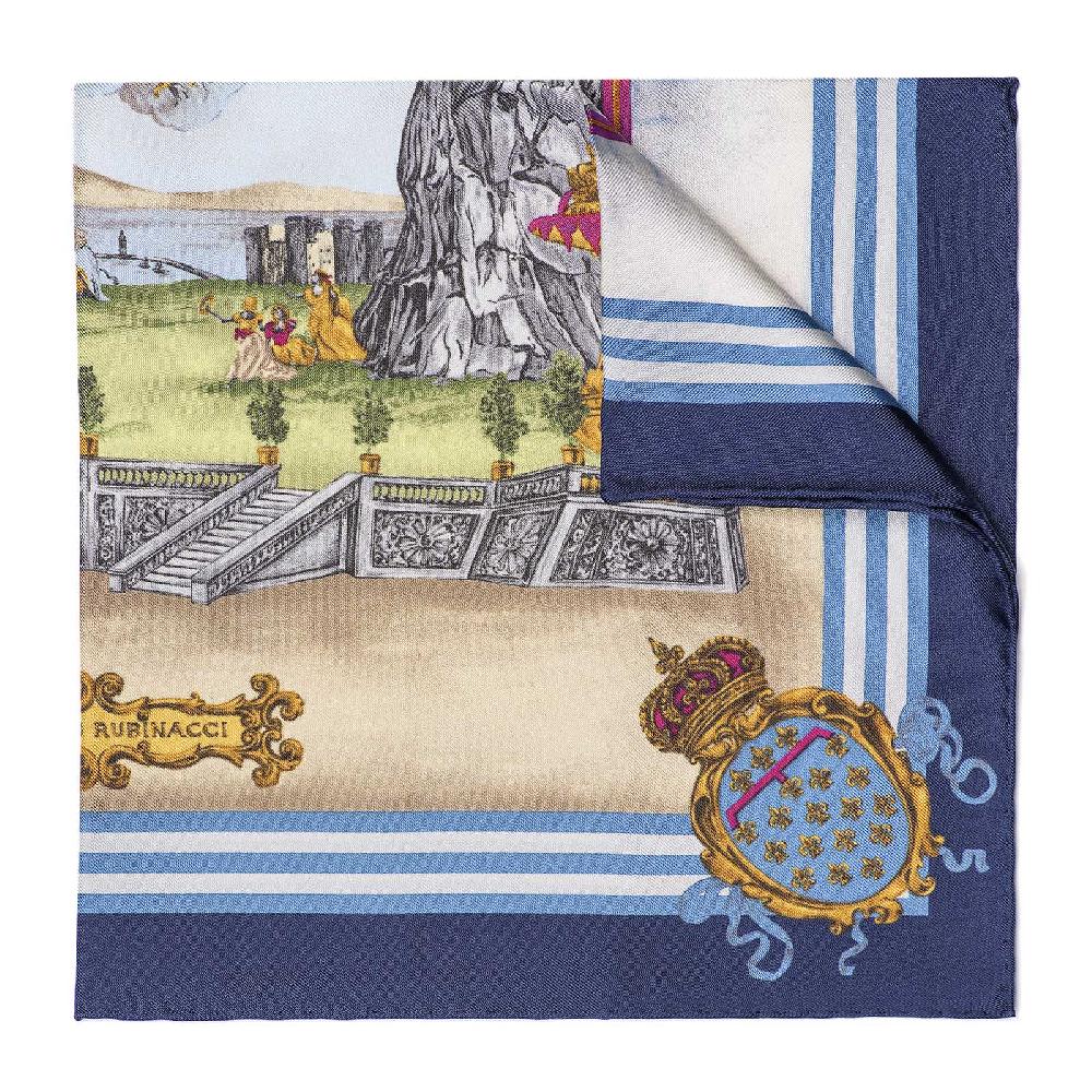 Rubinacci Pochette la macchina della cuccagna blu In Vendita