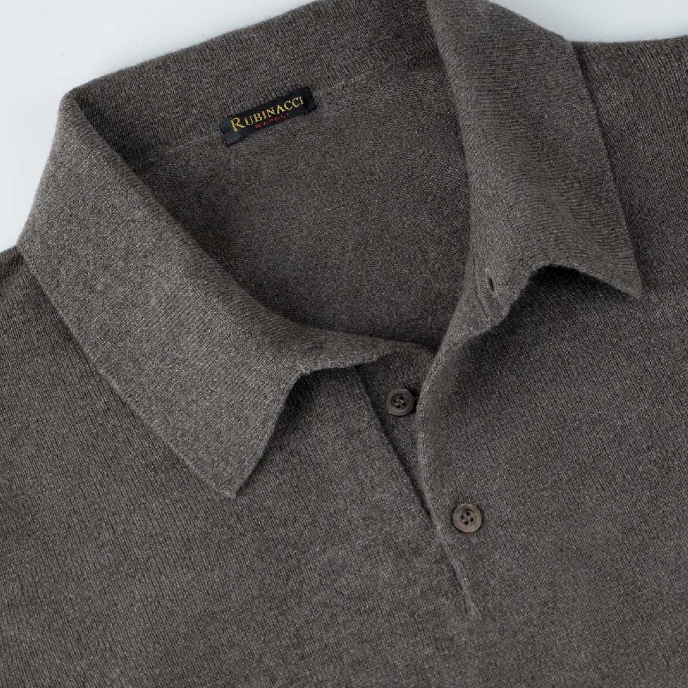 Rubinacci Polo in cashmere fango Grandi sconti