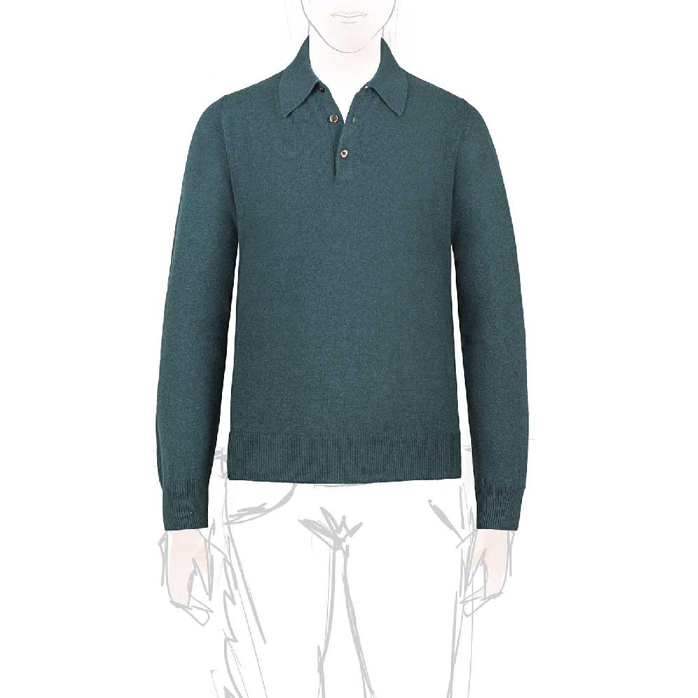 Rubinacci Polo in cashmere verde