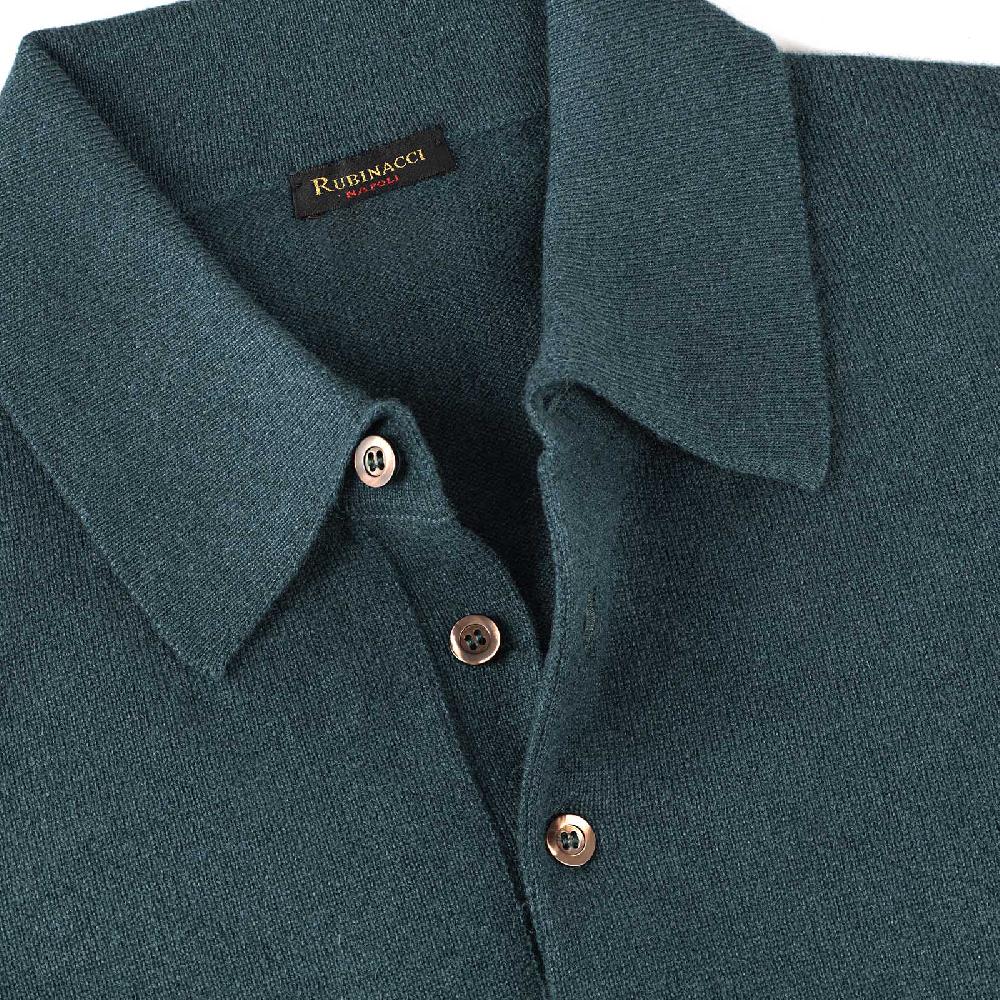 Rubinacci Polo in cashmere verde Liquidazione
