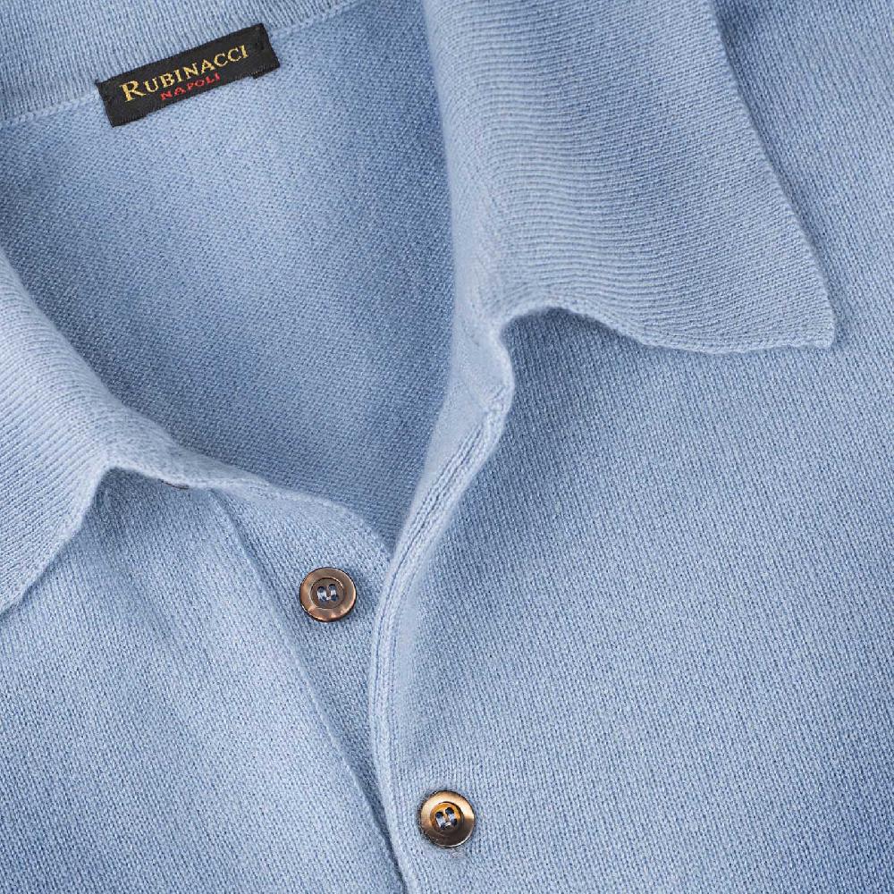 Rubinacci Polo in cashmere azzurro polvere Comprane uno, ottenene uno gratis
