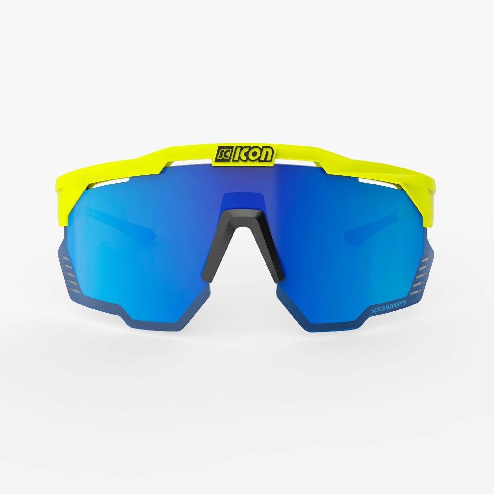 Scicon Aeroshade Kunken Occhiali Ciclismo Giallo Fluo/Blu Negozio