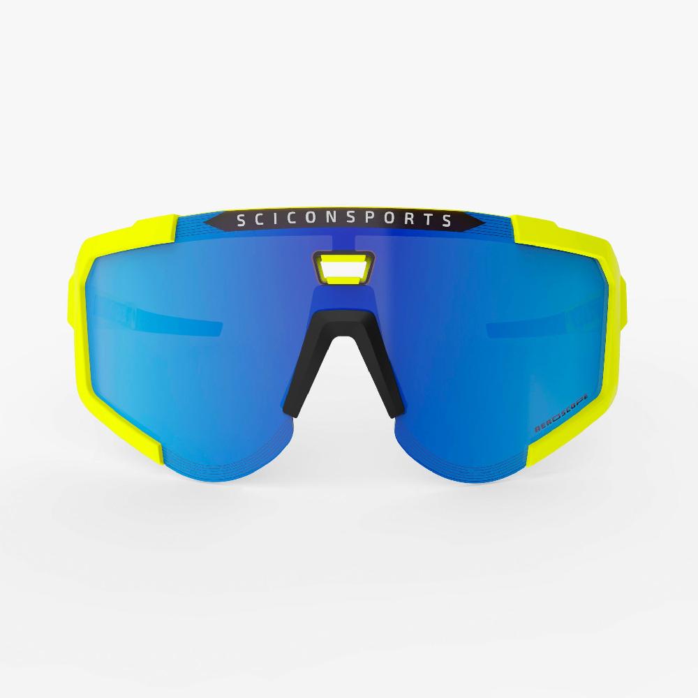 Scicon Occhiali Sportivi Aeroscope Giallo Fluo/Blu Italy