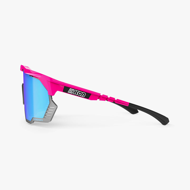 Scicon Aeroshade Kunken Occhiali Ciclismo Rosa Fluo/Blu Qualità