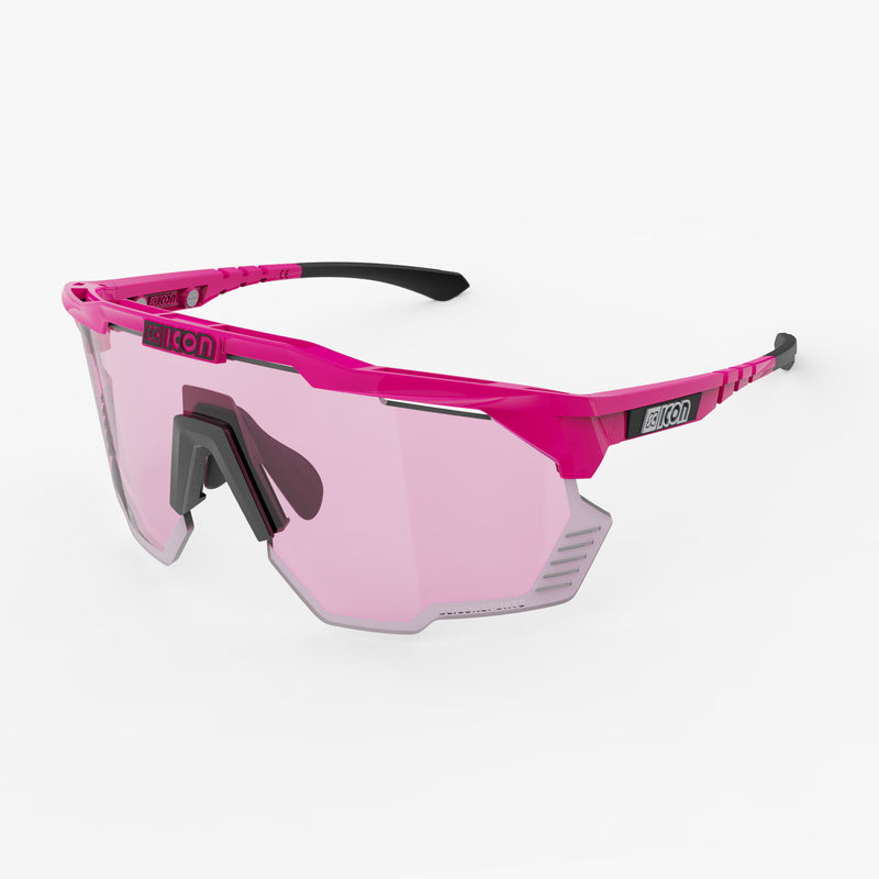 Scicon Aeroshade Kunken Occhiali Ciclismo Rosa Fluo/Blu Qualità