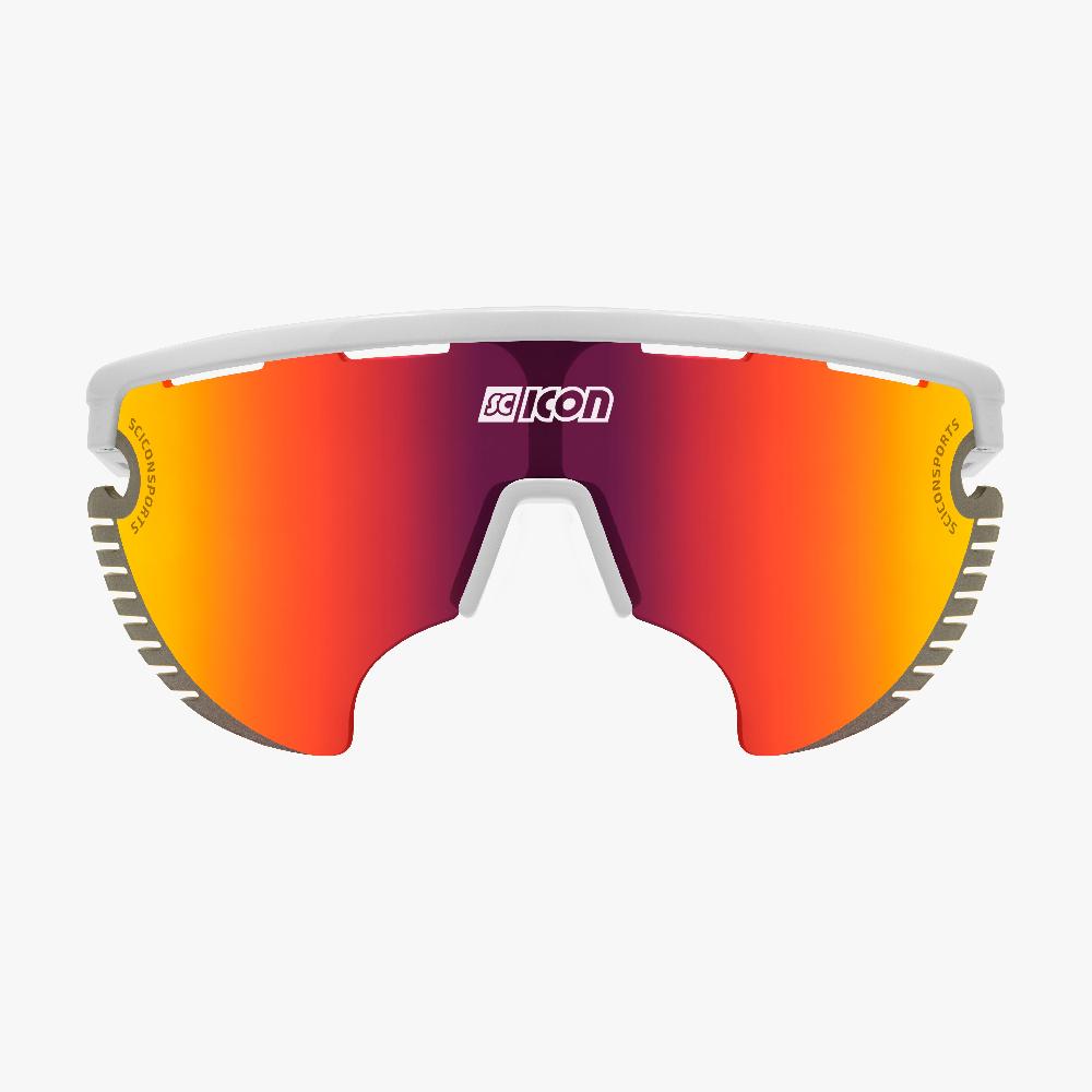 Scicon Occhiali Sportivi Aerowing Lamon Bianchi/Lente Rossa Specchiata Negozio